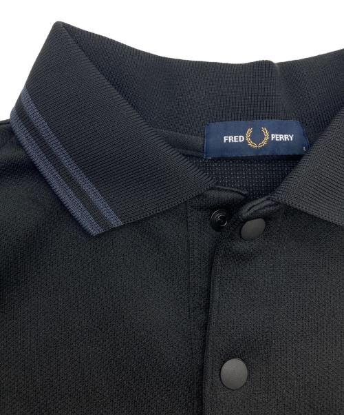 FRED PERRY（フレッドペリー）FRED PERRY (フレッドペリー) TRICOT L/S PIQUE SHIRT ブラック サイズ:Lの古着・服飾アイテム