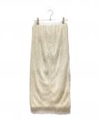 ELENDEEKエレンディーク）の古着「FRINGE STRAIGHT SK」｜ホワイト