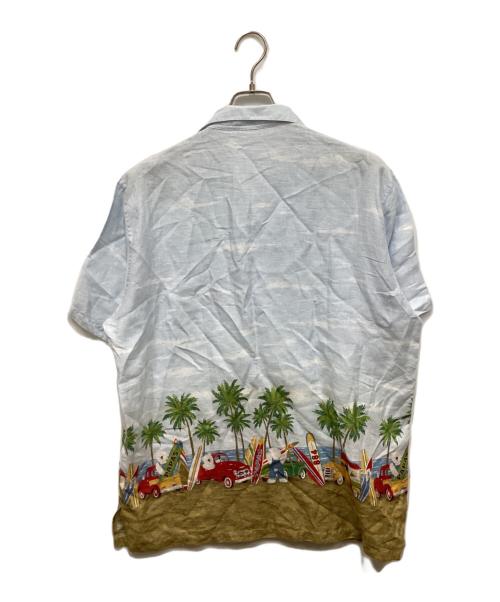 PAPAS（パパス）PAPAS (パパス) リネンアロハシャツ ブルー サイズ:Freeの古着・服飾アイテム