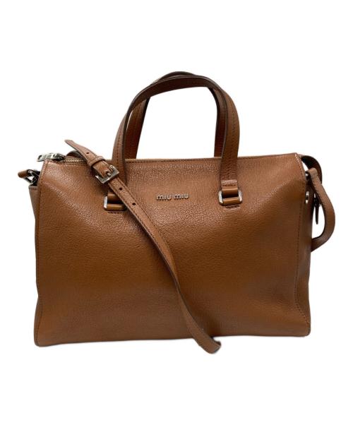 MIU MIU（ミュウミュウ）MIU MIU (ミュウミュウ) 2WAYバッグMADRAS  ブラウンの古着・服飾アイテム