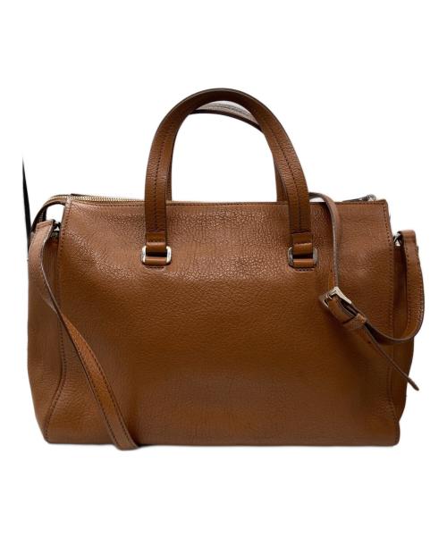 MIU MIU（ミュウミュウ）MIU MIU (ミュウミュウ) 2WAYバッグMADRAS  ブラウンの古着・服飾アイテム