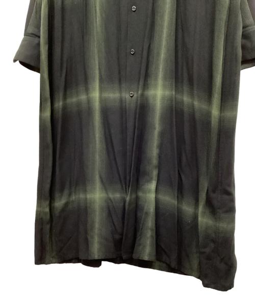 LAD MUSICIAN（ラッドミュージシャン）LAD MUSICIAN (ラッドミュージシャン) MODAL TWILL OMBRE CHECK LONG SHIRT ブラック×グリーン サイズ:42の古着・服飾アイテム