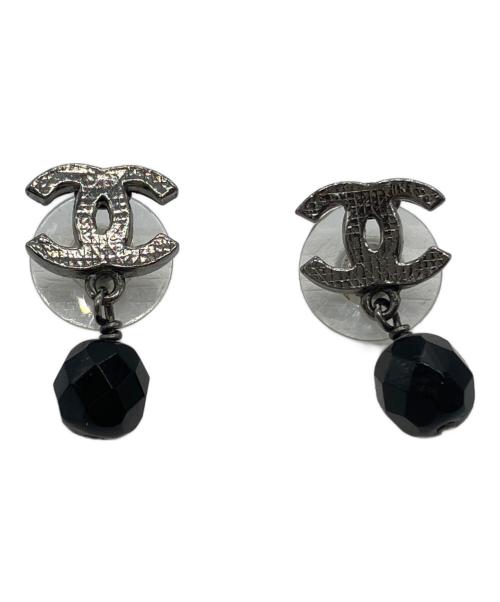 CHANEL（シャネル）CHANEL (シャネル) ストーン付ココマークピアス ブラックの古着・服飾アイテム