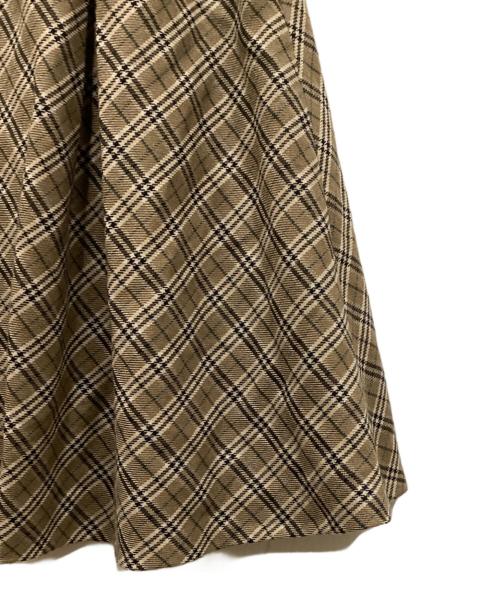 BURBERRY BLUE LABEL（バーバリー ブルー レーベル）BURBERRY BLUE LABEL (バーバリー ブルー レーベル) ベルテッドチェックミニスカート ベージュ サイズ:36の古着・服飾アイテム