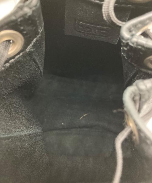 +HOBO+（ホボ）+HOBO+ (ホボ) DRAWSTRING POUCH COW LEATHER(ドロウストリングパッチカウレザーバッグ) ブラックの古着・服飾アイテム