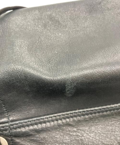 +HOBO+（ホボ）+HOBO+ (ホボ) DRAWSTRING POUCH COW LEATHER(ドロウストリングパッチカウレザーバッグ) ブラックの古着・服飾アイテム