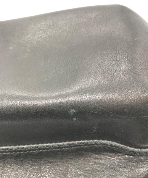 +HOBO+（ホボ）+HOBO+ (ホボ) DRAWSTRING POUCH COW LEATHER(ドロウストリングパッチカウレザーバッグ) ブラックの古着・服飾アイテム