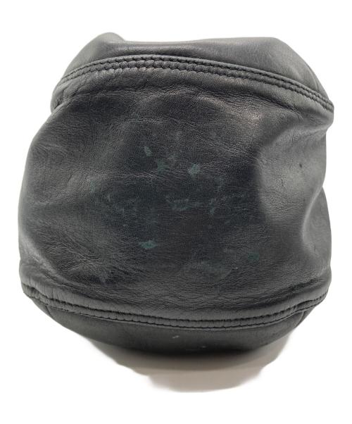 +HOBO+（ホボ）+HOBO+ (ホボ) DRAWSTRING POUCH COW LEATHER(ドロウストリングパッチカウレザーバッグ) ブラックの古着・服飾アイテム