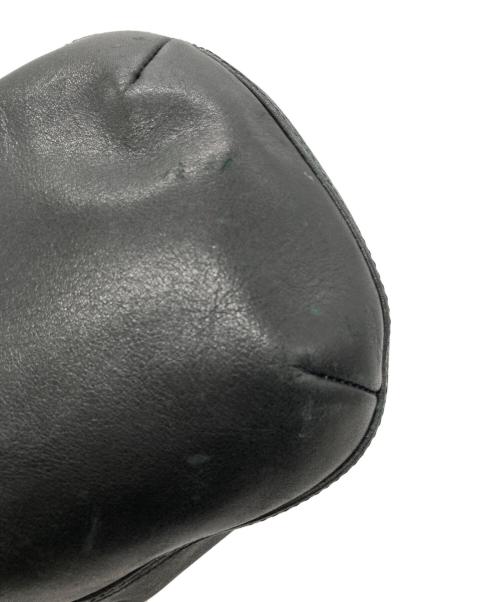 +HOBO+（ホボ）+HOBO+ (ホボ) DRAWSTRING POUCH COW LEATHER(ドロウストリングパッチカウレザーバッグ) ブラックの古着・服飾アイテム