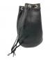 +HOBO+（ホボ）の古着「DRAWSTRING POUCH COW LEATHER(ドロウストリングパッチカウレザーバッグ)」｜ブラック