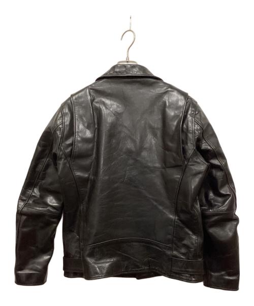 JACKROSE（ジャックローズ）JACKROSE (ジャックローズ) ホースオイルレザー ダブルライダース ブラック サイズ:3の古着・服飾アイテム