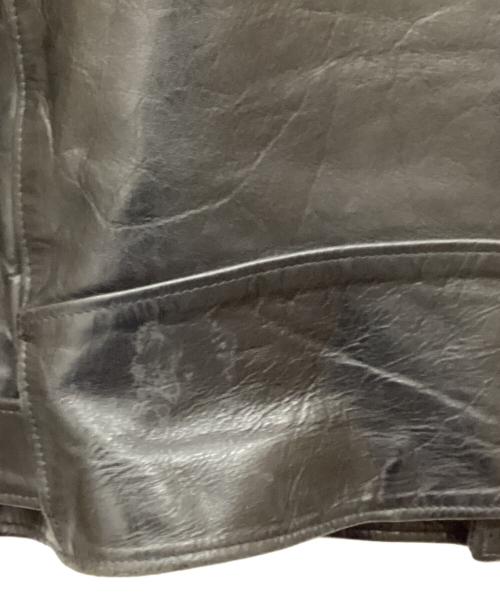 JACKROSE（ジャックローズ）JACKROSE (ジャックローズ) ホースオイルレザー ダブルライダース ブラック サイズ:3の古着・服飾アイテム