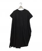 mizuiro-indミズイロインド）の古着「アシメカットソーワンピ」｜ブラック