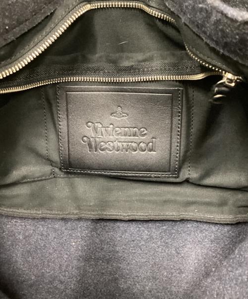 Vivienne Westwood（ヴィヴィアンウエストウッド）Vivienne Westwood (ヴィヴィアンウエストウッド) グリークアイフェルトショルダーバッグ ネイビーの古着・服飾アイテム