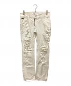 DOLCE & GABBANAドルチェ＆ガッバーナ）の古着「ダメージ加工デニムパンツ」｜ホワイト