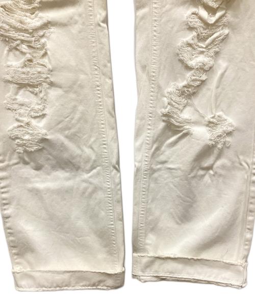 DOLCE & GABBANA（ドルチェ＆ガッバーナ）DOLCE & GABBANA (ドルチェ＆ガッバーナ) ダメージ加工デニムパンツ ホワイト サイズ:46の古着・服飾アイテム