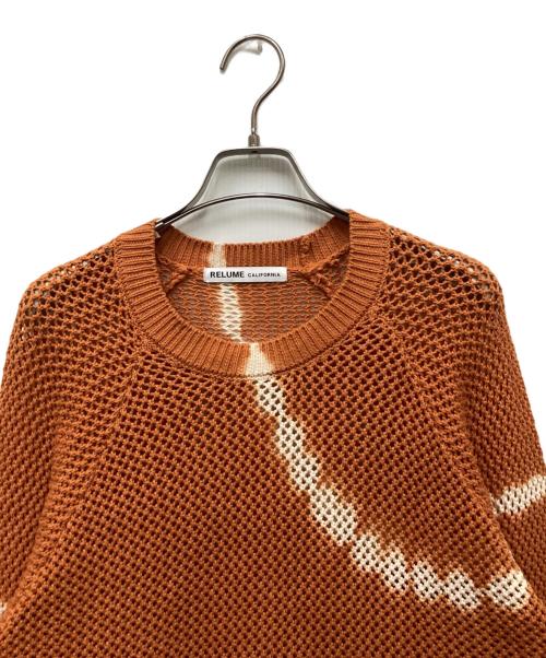 JOURNAL STANDARD relume（ジャーナルスタンダード レリューム）JOURNAL STANDARD relume (ジャーナルスタンダード レリューム) ループメッシュ クルーネックニット オレンジ サイズ:Lの古着・服飾アイテム