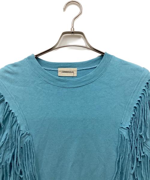 AMBERGLEAM（アンバーグリーム）AMBERGLEAM (アンバーグリーム) Fringe Panel CutT-Shirt フリンジパネルカットティーシャツ ブルー サイズ:XLの古着・服飾アイテム