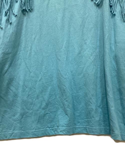 AMBERGLEAM（アンバーグリーム）AMBERGLEAM (アンバーグリーム) Fringe Panel CutT-Shirt フリンジパネルカットティーシャツ ブルー サイズ:XLの古着・服飾アイテム