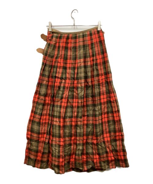 O'NEIL OF DUBLIN（オニールオブダブリン）O'NEIL OF DUBLIN (オニールオブダブリン) リネンラップロングスカート レッド サイズ:GB8の古着・服飾アイテム