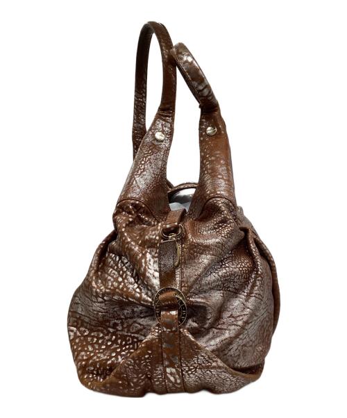 BVLGARI（ブルガリ）BVLGARI (ブルガリ) ハンドバッグ ブラウン×シルバーの古着・服飾アイテム