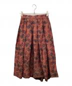 Christian Diorクリスチャン ディオール）の古着「シルク混花柄ジャガードスカート」｜レッド