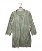 PLEATS PLEASEプリーツプリーズ）の古着「メッシュロングカーディガン」｜グリーン