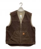 CarHarttカーハート）の古着「ダック ワークベスト」｜ブラウン