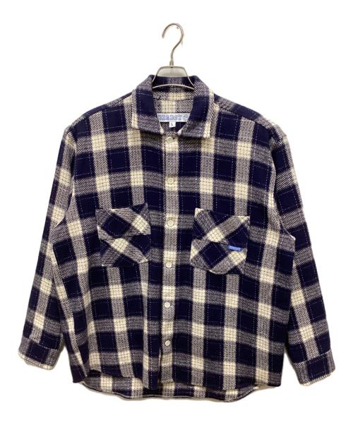 POLAR SKATE（ポーラー スケート）POLAR SKATE (ポーラー スケート) FLANNEL OVERSHIRT/フランネルオーバーシャツ ネイビー サイズ:Lの古着・服飾アイテム