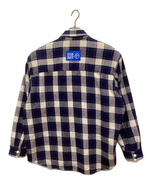 POLAR SKATE（ポーラー スケート）POLAR SKATE (ポーラー スケート) FLANNEL OVERSHIRT/フランネルオーバーシャツ ネイビー サイズ:Lの古着・服飾アイテム
