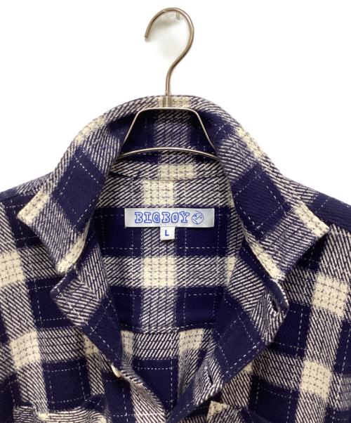 POLAR SKATE（ポーラー スケート）POLAR SKATE (ポーラー スケート) FLANNEL OVERSHIRT/フランネルオーバーシャツ ネイビー サイズ:Lの古着・服飾アイテム