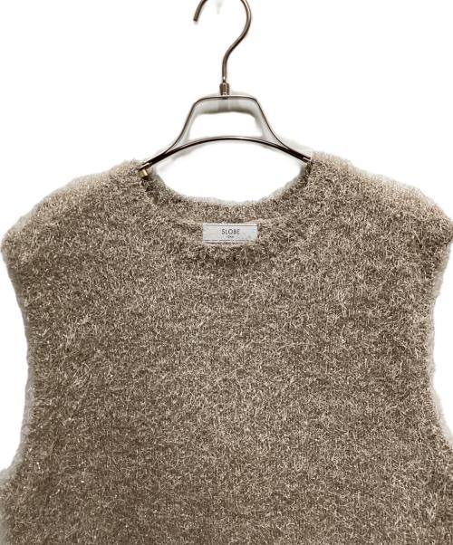 SLOBE IENA（スローブ イエナ）SLOBE IENA (スローブ イエナ) ラメフェザーニットベスト グレー サイズ:FREEの古着・服飾アイテム