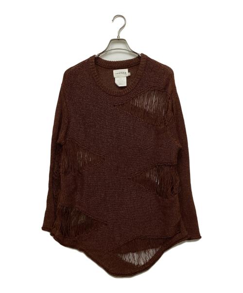 song for the mute（ソングフォーザミュート）song for the mute (ソングフォーザミュート) クラッシュ加工ニット ブラウン サイズ:38の古着・服飾アイテム