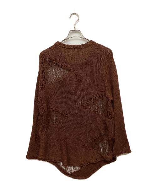 song for the mute（ソングフォーザミュート）song for the mute (ソングフォーザミュート) クラッシュ加工ニット ブラウン サイズ:38の古着・服飾アイテム