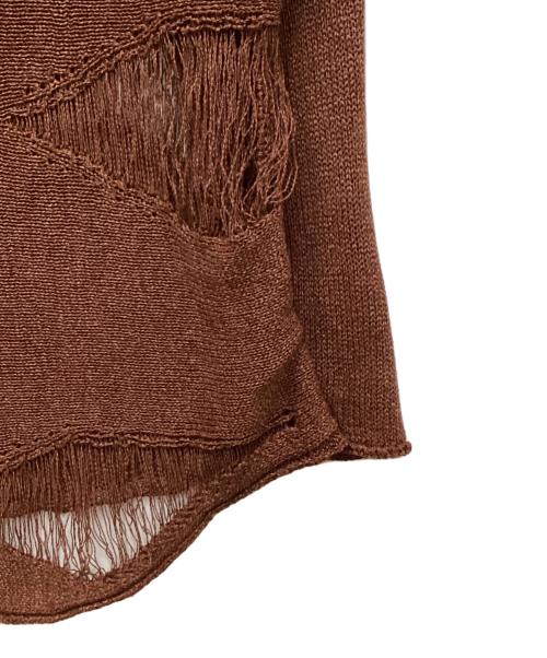 song for the mute（ソングフォーザミュート）song for the mute (ソングフォーザミュート) クラッシュ加工ニット ブラウン サイズ:38の古着・服飾アイテム