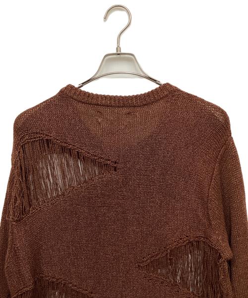 song for the mute（ソングフォーザミュート）song for the mute (ソングフォーザミュート) クラッシュ加工ニット ブラウン サイズ:38の古着・服飾アイテム
