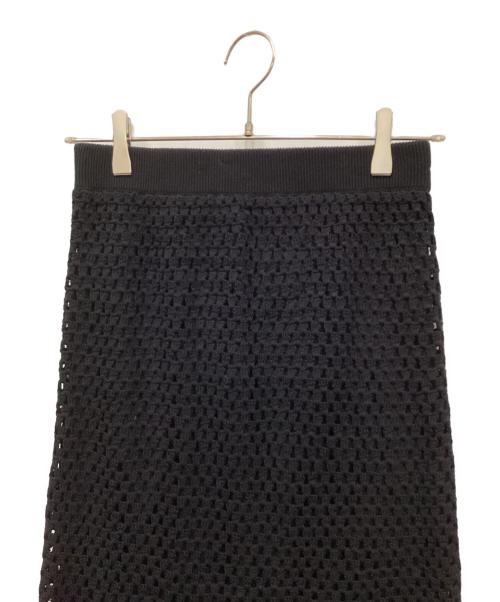 CASA FLINE（カーサフライン）CASA FLINE (カーサフライン) ハンドクロシェニットスカート ブラック サイズ:FREEの古着・服飾アイテム