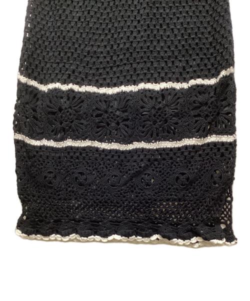 CASA FLINE（カーサフライン）CASA FLINE (カーサフライン) ハンドクロシェニットスカート ブラック サイズ:FREEの古着・服飾アイテム