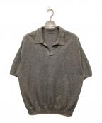 crepusculeクレプスキュール）の古着「Light Moss Stitch Polo/ライトモスステッチポロ」｜ネイビー