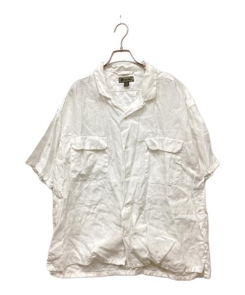 NIGEL CABOURN（ナイジェルケーボン）NIGEL CABOURN (ナイジェルケーボン) OPEN COLLAR SHIRT LINEN TWILL/リネンツイルオープンカラーシャツ ホワイト サイズ:52の古着・服飾アイテム