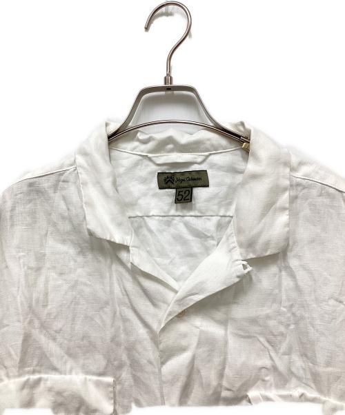 NIGEL CABOURN（ナイジェルケーボン）NIGEL CABOURN (ナイジェルケーボン) OPEN COLLAR SHIRT LINEN TWILL/リネンツイルオープンカラーシャツ ホワイト サイズ:52の古着・服飾アイテム