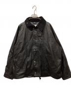 yousedユーズド）の古着「Leather Drivers Jacket/レザードライバーズジャケット」｜ブラック