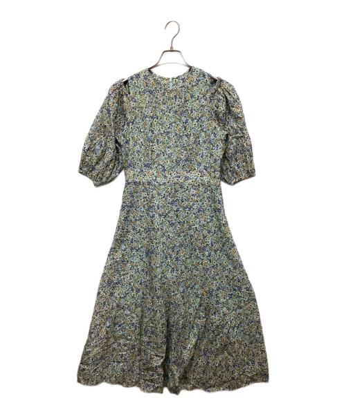 La boutique BonBon（ラブティックボンボン）La boutique BonBon (ラブティックボンボン) 小花プリントスリットショルダーワンピース グリーン サイズ:36の古着・服飾アイテム