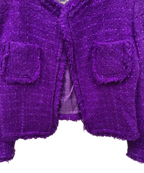 JUNYA WATANABE COMME des GARCONS（ジュンヤワタナベ コムデギャルソン）JUNYA WATANABE COMME des GARCONS ((ジュンヤワタナベ コムデギャルソン) ツイードジャケット パープル サイズ:Sの古着・服飾アイテム