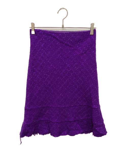 JUNYA WATANABE COMME des GARCONS（ジュンヤワタナベ コムデギャルソン）JUNYA WATANABE COMME des GARCONS ((ジュンヤワタナベ コムデギャルソン) ツイードスカート パープル サイズ:2の古着・服飾アイテム