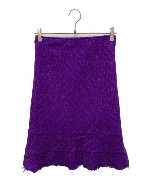 JUNYA WATANABE COMME des GARCONS（ジュンヤワタナベ コムデギャルソン）JUNYA WATANABE COMME des GARCONS ((ジュンヤワタナベ コムデギャルソン) ツイードスカート パープル サイズ:2の古着・服飾アイテム