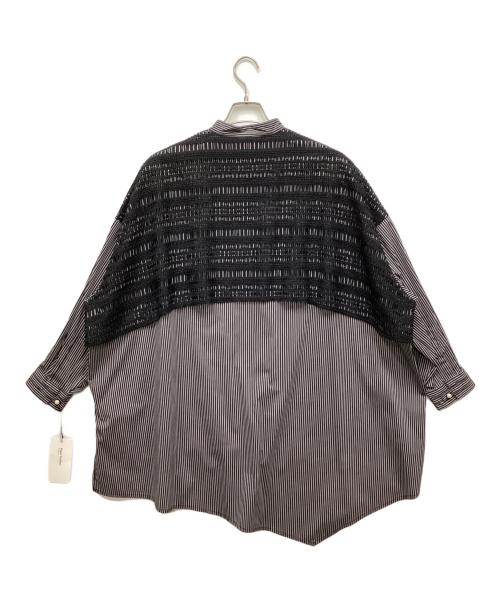 blanc basque（ブランバスク）BLANC basque (ブランバスク) レース切替アシンメトリーシャツ ブラック サイズ:38 未使用品の古着・服飾アイテム