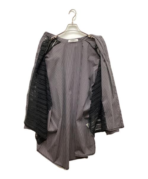 blanc basque（ブランバスク）BLANC basque (ブランバスク) レース切替アシンメトリーシャツ ブラック サイズ:38 未使用品の古着・服飾アイテム