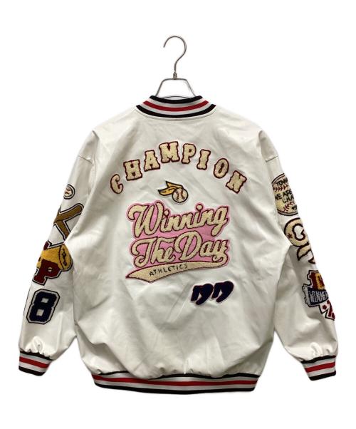 BOLINI BOLINI（ボリーニ ボリーニ）BOLINI BOLINI (ボリーニ ボリーニ) パッチブルゾン ホワイト サイズ:50の古着・服飾アイテム