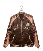 花旅楽団ハナタビガクダン）の古着「梅とパンダ 刺繍 スカジャン」｜ブラウン